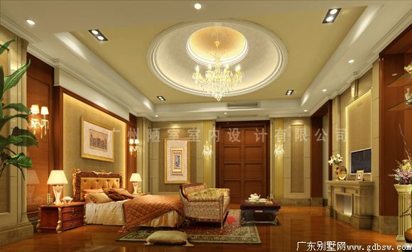 别墅效果图:欧式主人房效果图