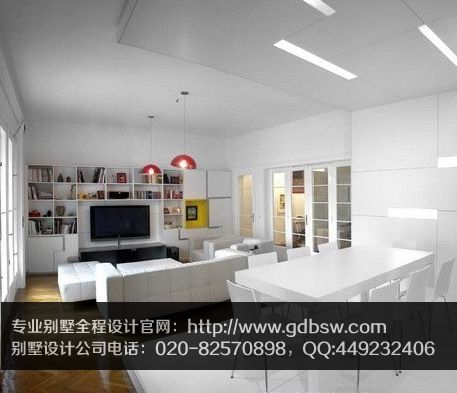 白色别墅客厅效果图
