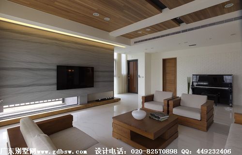 现代原木自然风-别墅空间设计效果图