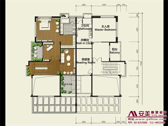 侨建御溪谷别墅建筑设计户型图-A1户型二层平面图