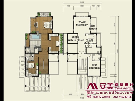 侨建御溪谷别墅建筑设计户型图-C2户型二层平面图