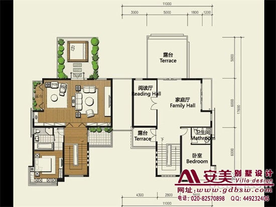 侨建御溪谷别墅建筑设计户型图-C2户型三层平面图