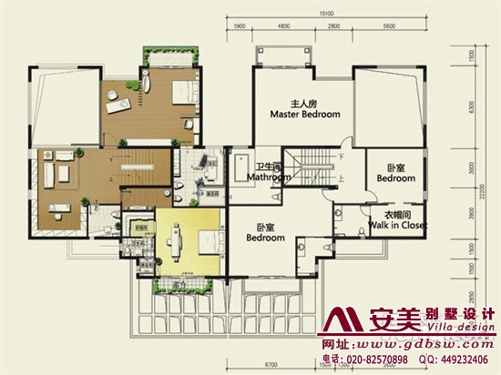 侨建御溪谷别墅建筑设计户型图-C3户型二层平面图