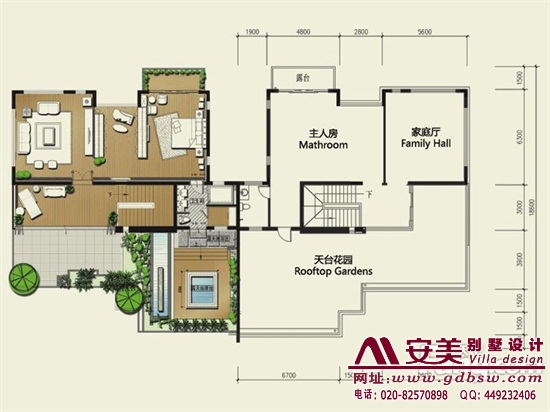 侨建御溪谷别墅建筑设计户型图-C3户型三层平面图